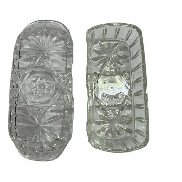 Anchor Hocking American Prescut Star of David glass butter dish - Picture 4 of 4